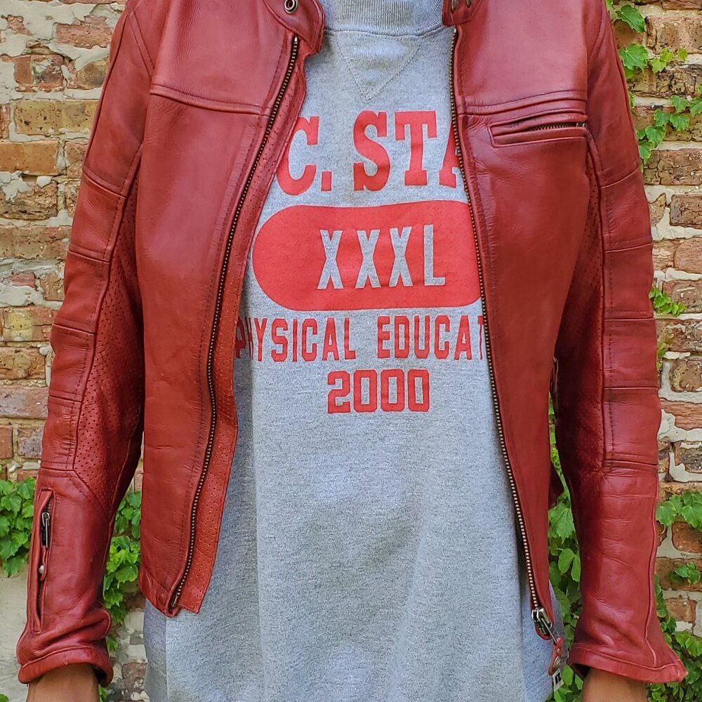 Roland Sands Maven Leather Moto Jacket Oxblood M Women's